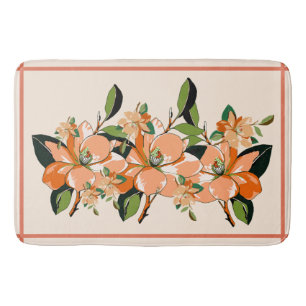 Apricot Azalea on Cream Bath Mat