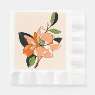 Apricot Azalea on Cream Napkin