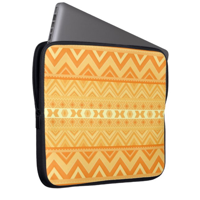 Apricot - Aztec Laptop Sleeve (Front Right)