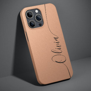 Apricot Black Elegant Calligraphy Script Name Case-Mate iPhone 14 Case