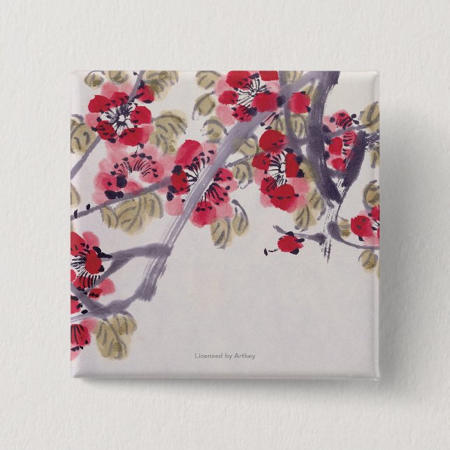 Apricot Blossoms 15 Cm Square Badge (Front)