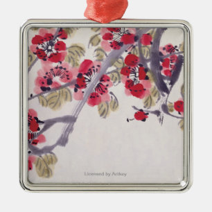 Apricot Blossoms Metal Ornament