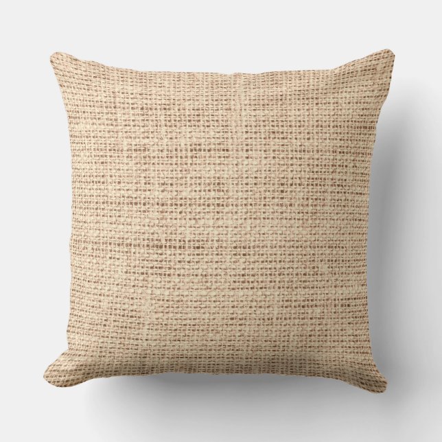 Apricot burlap linen background cushion (Front)