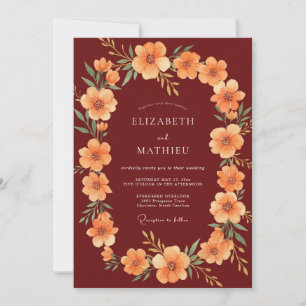 Apricot Captivating Harvest Wedding Invitation