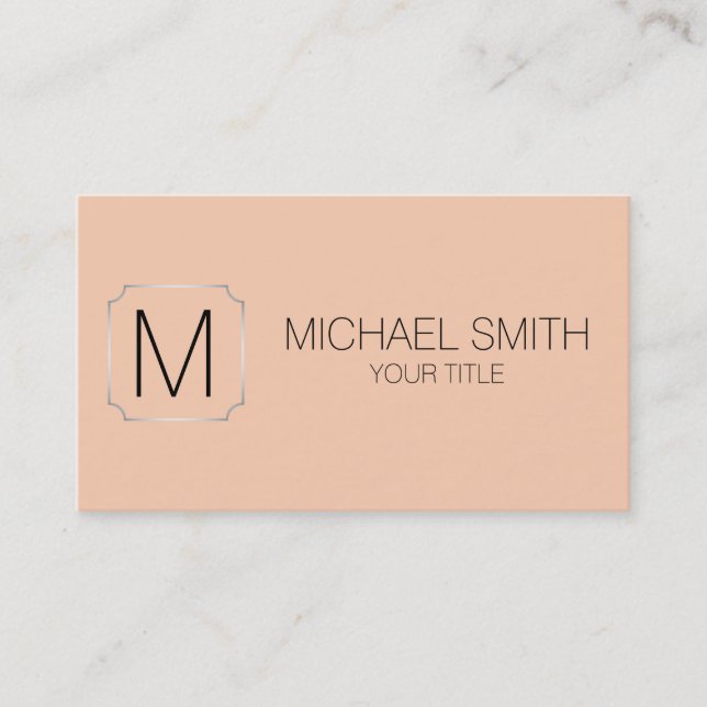 Apricot colour background business card (Front)