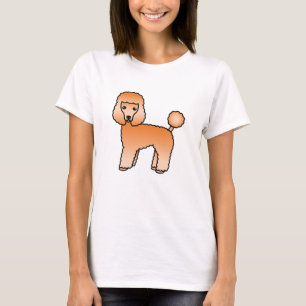 Apricot Colour Cute Toy Poodle Cartoon Dog T-Shirt