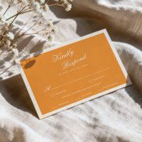 Apricot Crush Orange Pink Preppy Stripes RSVP Card