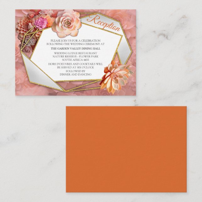 Apricot Crush Succulent Colours Enclosure Card (Front/Back)
