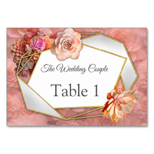 Apricot Crush Succulent Colours Table Number