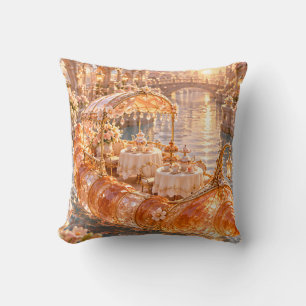 Apricot Crystal Croissant Canal Tea Boat Cushion