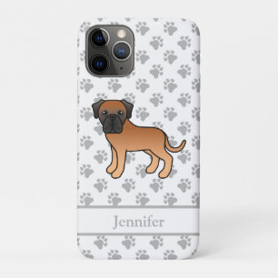Apricot English Mastiff Cute Cartoon Dog & Name iPhone 11 Pro Case