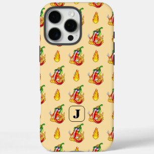 Apricot Firefighter Chilli Character & Fire Design iPhone 16 Pro Max Case