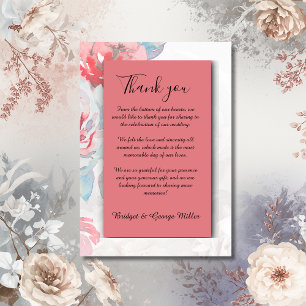apricot Floral watercolor wildflower rose wedding Thank You Card