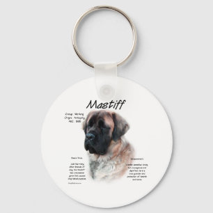Apricot Fluffy Mastiff History Key Ring