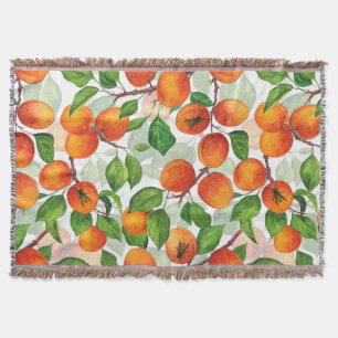 Apricot garden 3 throw blanket