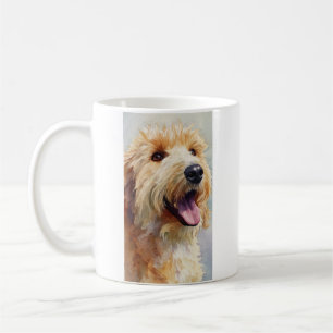 Apricot golden doodle watercolor coffee mug