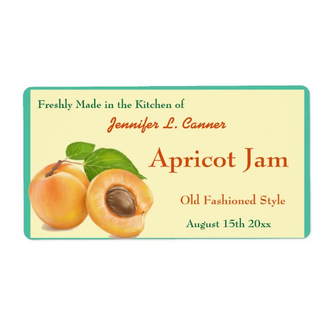 Apricot Jam or Preserves Canning Jar (Front)