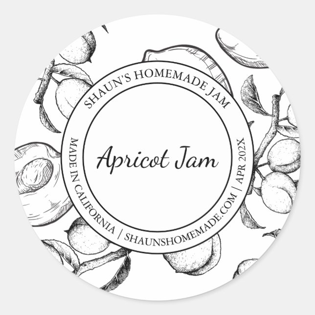 Apricot Jam Sketch Modern label (Front)