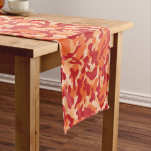 Apricot Lava Camouflage Long Table Runner