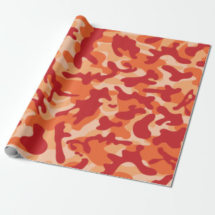 Apricot Lava Camouflage Wrapping Paper