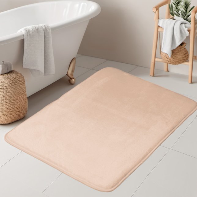 Apricot Light Peach Minimalist Solid Colour  Bath Mat (Creator Uploaded)
