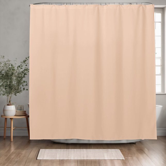 Apricot Light Peach Minimalist Solid Colour  Shower Curtain (Creator Uploaded)