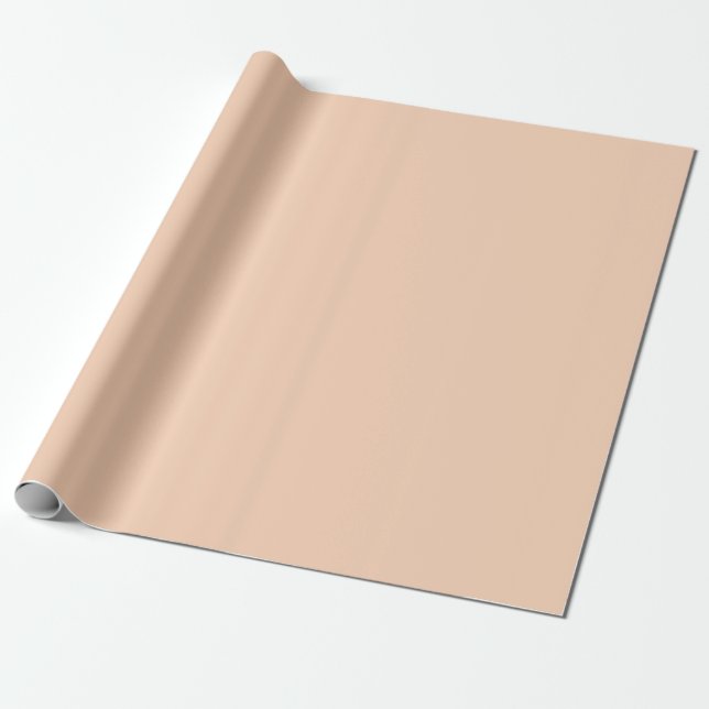 Apricot Light Peach Solid Plain Wrapping Paper (Unrolled)