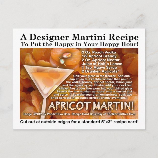 Apricot Martini Recipe Postcard (Front)
