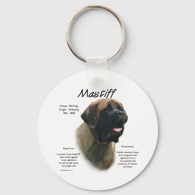 Apricot Mastiff History  Key Ring (Front)