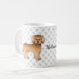 Apricot Mini Goldendoodle Cartoon Dog & Name Coffee Mug