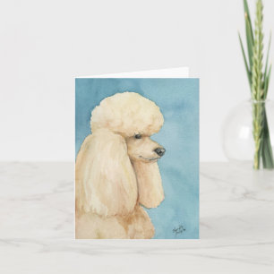Apricot Miniature Poodle Dog Art Note Card