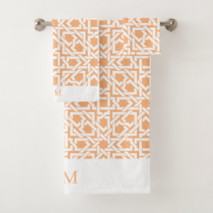Apricot Moroccan Trellis Weave Bath Towel Set