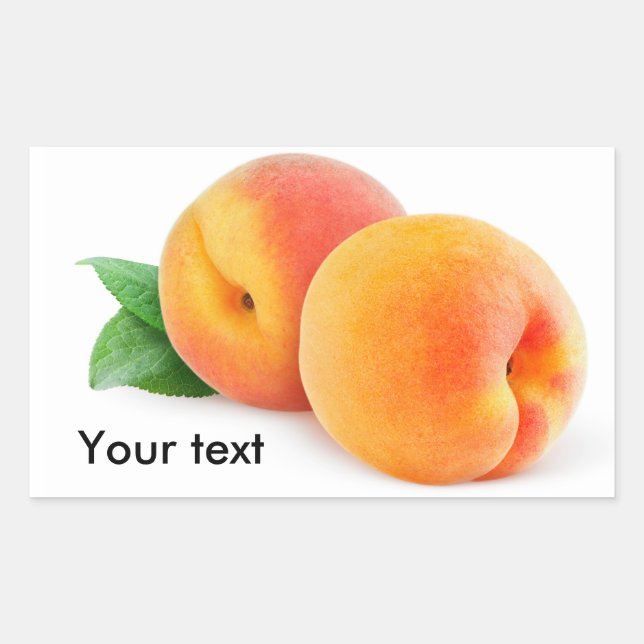Apricot or peaches rectangular sticker (Front)