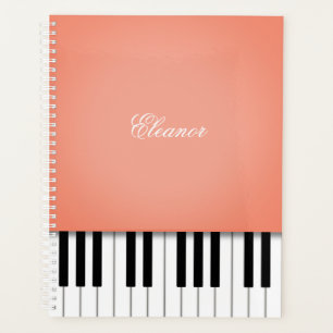 Apricot Orange Piano Music Keyboard Customised Planner