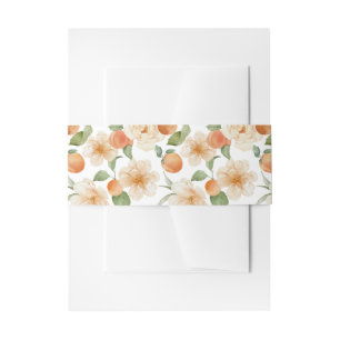 Apricot Orchard Botanical Wedding Belly Band Invitation Belly Band