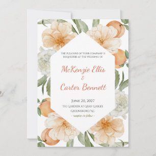 Apricot Orchard Botanical Wedding Invitation