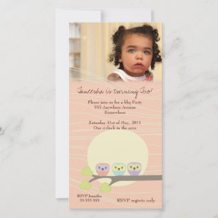 Apricot Owls Girls Birthday Party Premium Invite