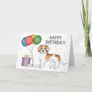Apricot Parti-Colour Mini Goldendoodle Dog Birthda Card