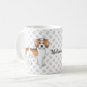 Apricot Parti-colour Mini Goldendoodle Dog & Name Coffee Mug