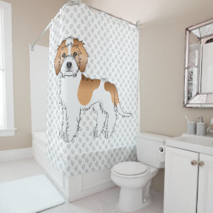 Apricot Parti-colour Mini Goldendoodle Dog & Paws Shower Curtain