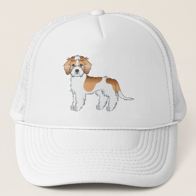 Apricot Parti-colour Mini Goldendoodle Dog Trucker Hat (Front)