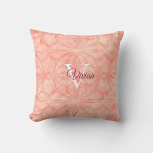 Apricot Pink Throw Pillow