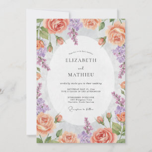Apricot Polished Spring Wedding Invitation