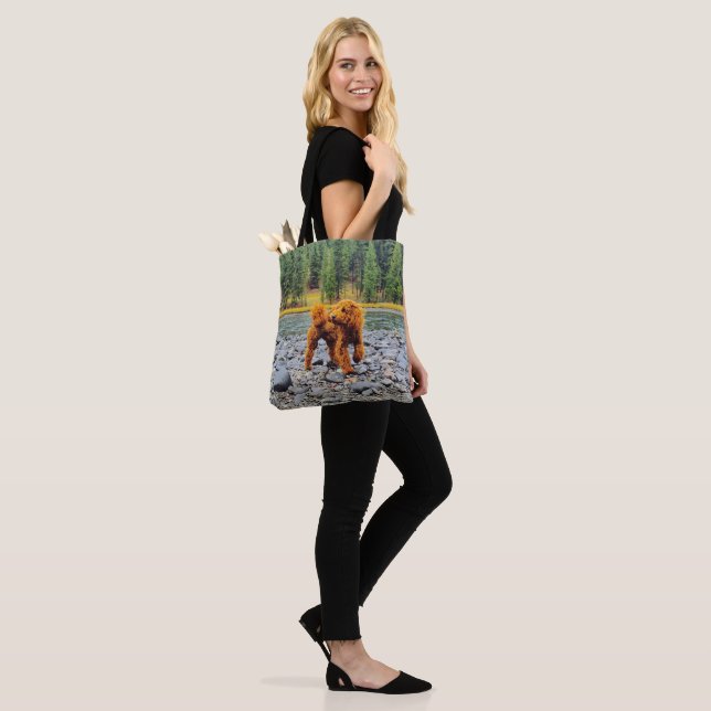 Apricot Poodle - Customisable Gift Tote Bag (On Model)
