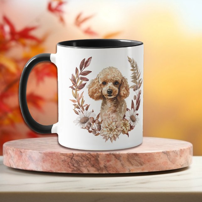 Apricot Poodle Dog Autumn Wreath Mug (Creator Uploaded)