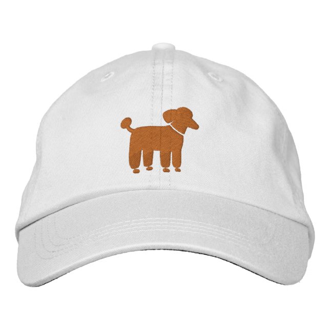 Apricot Poodle Dog Logo (Customisable Colour) Embroidered Hat (Front)