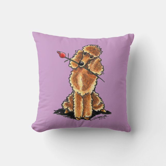 Apricot Poodle Sweetheart Valentines Cushion (Front)