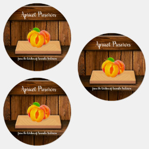 Apricot Preserves Rustic Circle Food Label