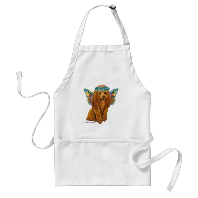 Apricot Red Poodle Fairy Standard Apron (Front)