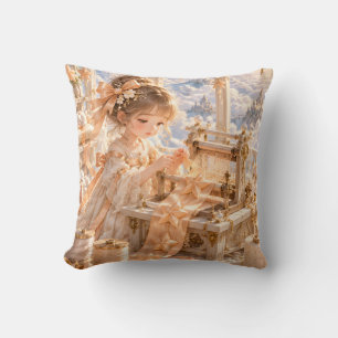 Apricot Ribbon Weaver Cloud Atelier Cushion